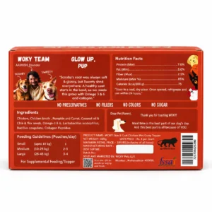 WOKY! Skin & Coat Focused Wet Gravy Dog Food Topper – Pack of 6 (6 × 100g)